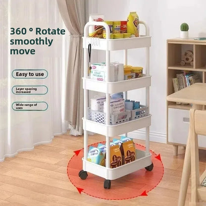 5-Tier Rotating Kitchen Storage Trolley