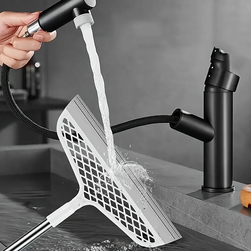Magic Silicone Broom with Double-Sided Scraper Cleaning Tool