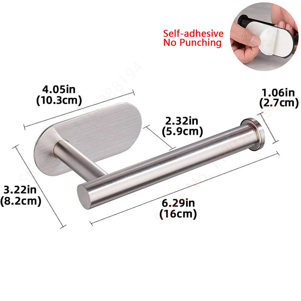 Adhesive Stainless Steel Toilet Paper Holder