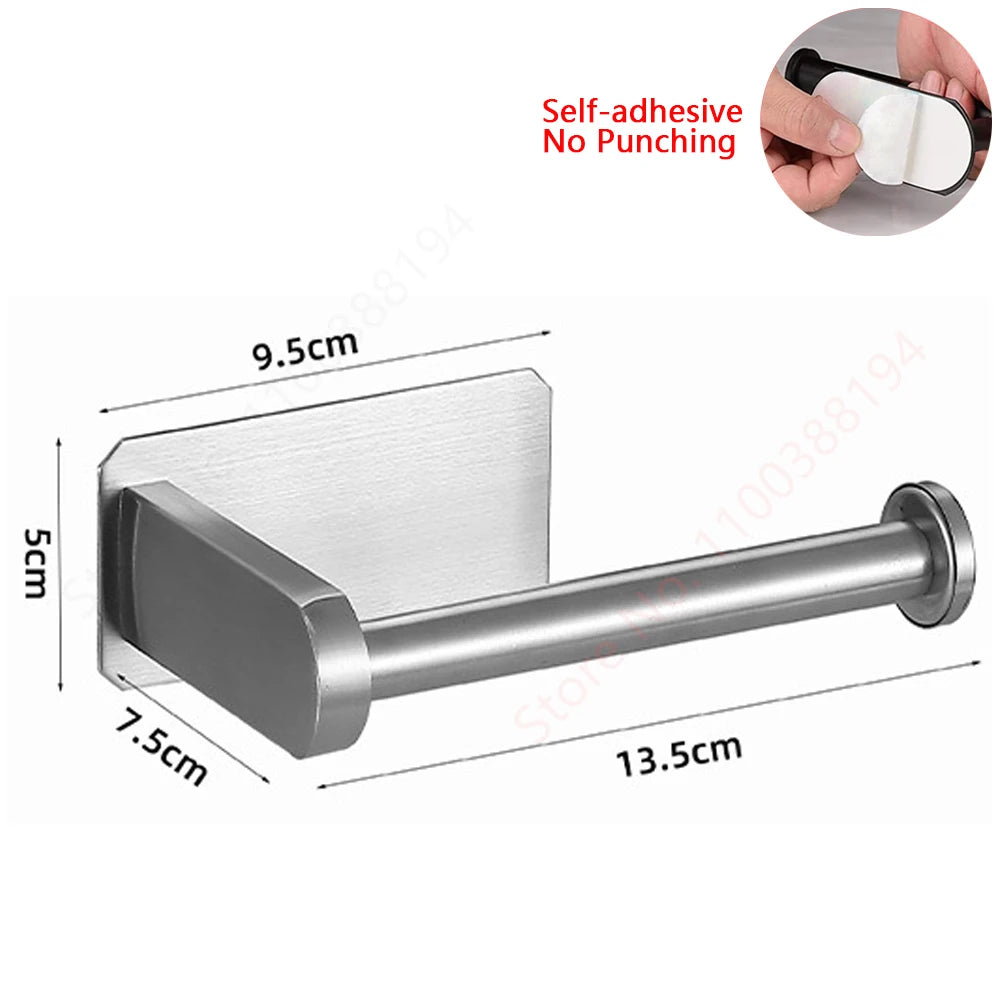 Adhesive Stainless Steel Toilet Paper Holder