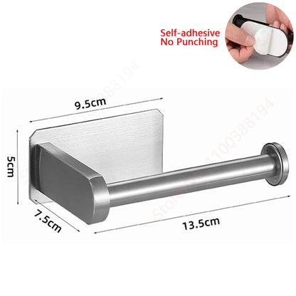 Adhesive Stainless Steel Toilet Paper Holder