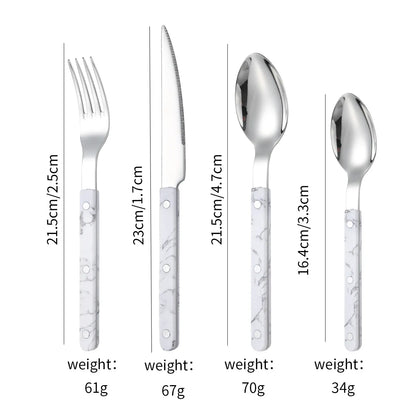 Stainless steel silverware set