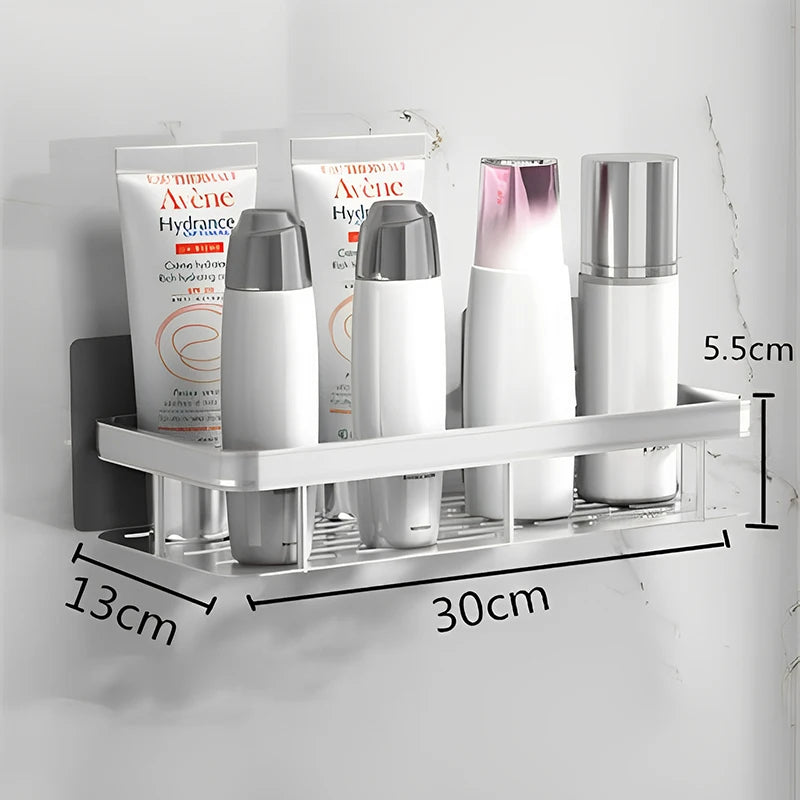 Punch-Free Wall-Mounted Corner Bathroom Shelf