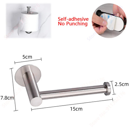 Adhesive Stainless Steel Toilet Paper Holder
