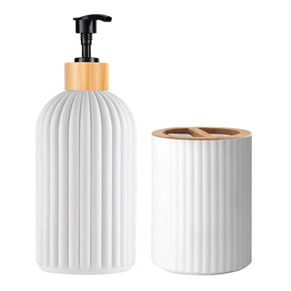 Bathroom Soap Dispenser with  Toothbrush Holder
