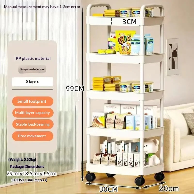 5-Tier Rotating Kitchen Storage Trolley