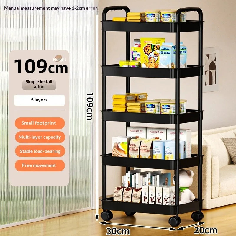 5-Tier Rotating Kitchen Storage Trolley