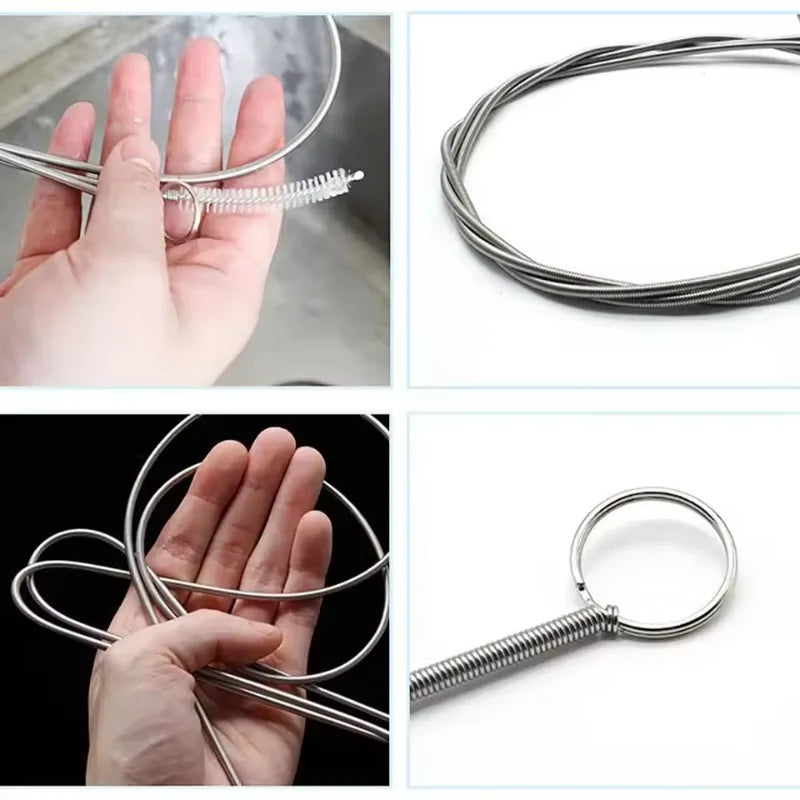 Refrigerator drain cleaning brush