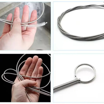 Refrigerator drain cleaning brush