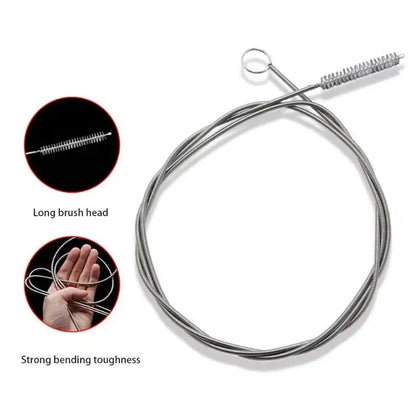 Refrigerator drain cleaning brush