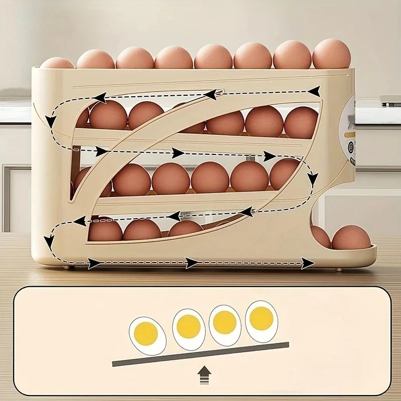 3-Tier Rolling Egg Storage Organizer