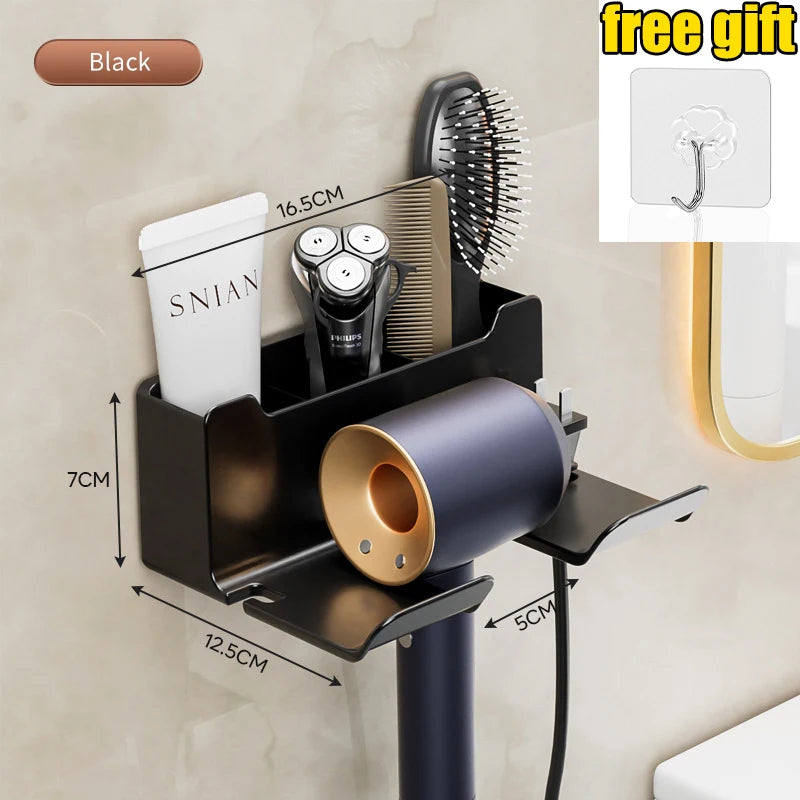 Wall-Mounted Hair Dryer Holder