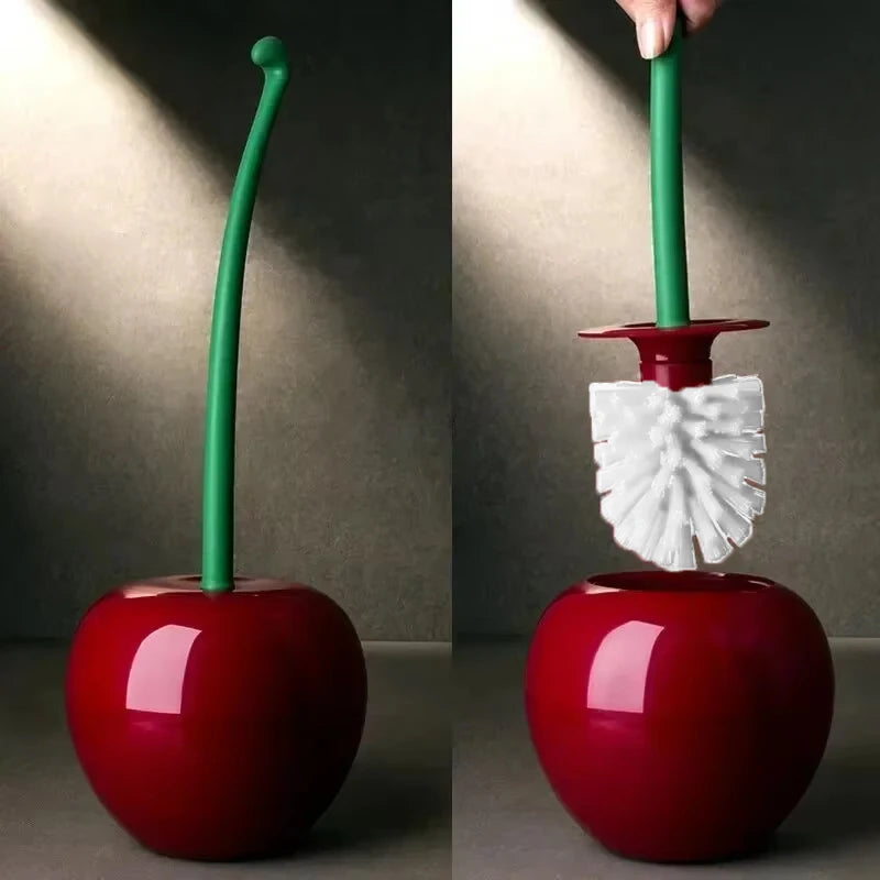 Cherry Shaped Toilet Brush Holder Set