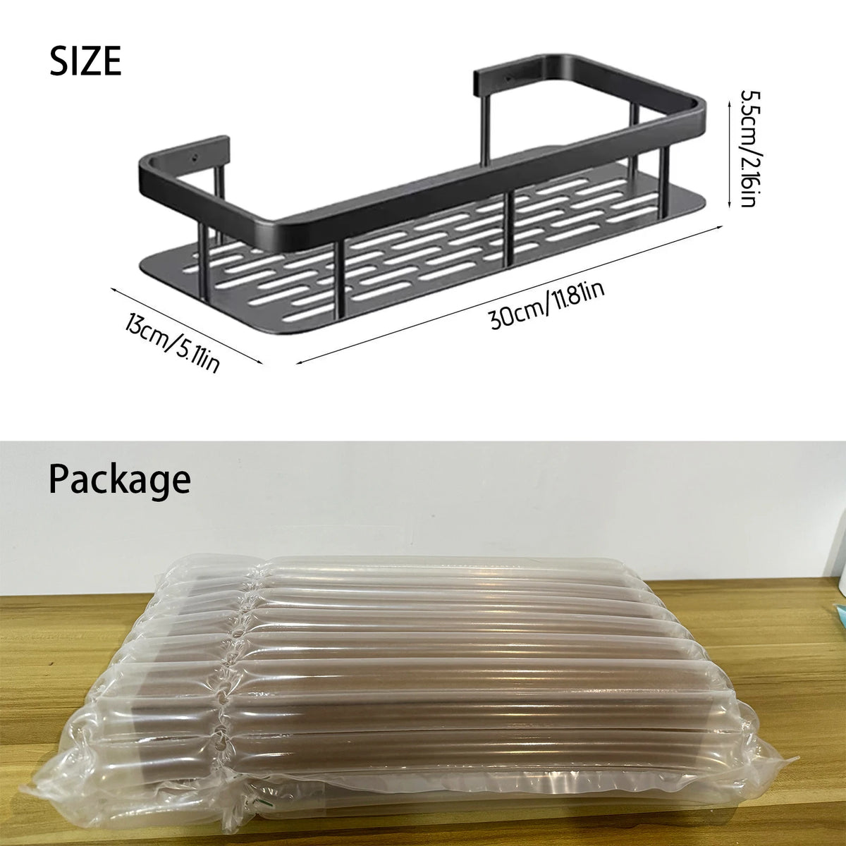 Punch-Free Wall-Mounted Corner Bathroom Shelf