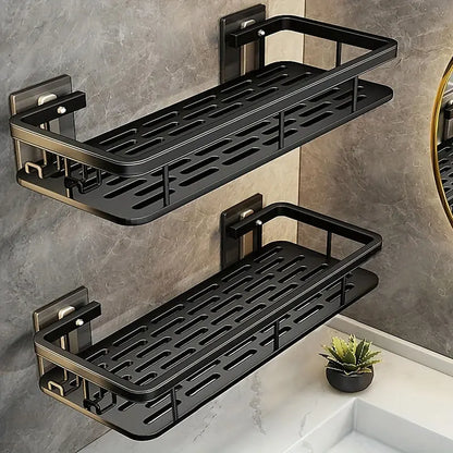Punch-Free Wall-Mounted Corner Bathroom Shelf