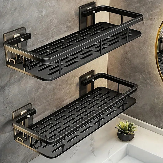 Punch-Free Wall-Mounted Corner Bathroom Shelf