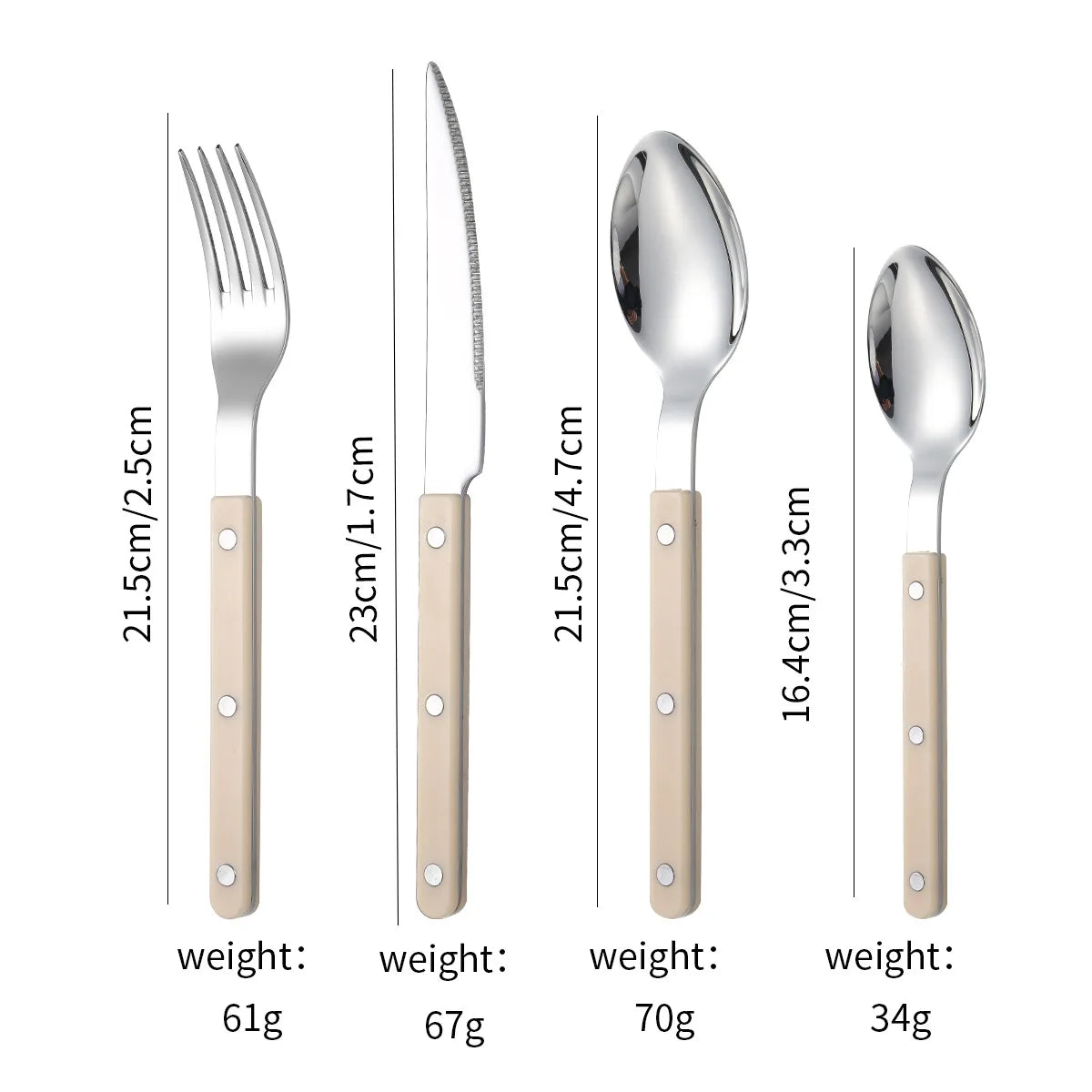Stainless steel table utensils