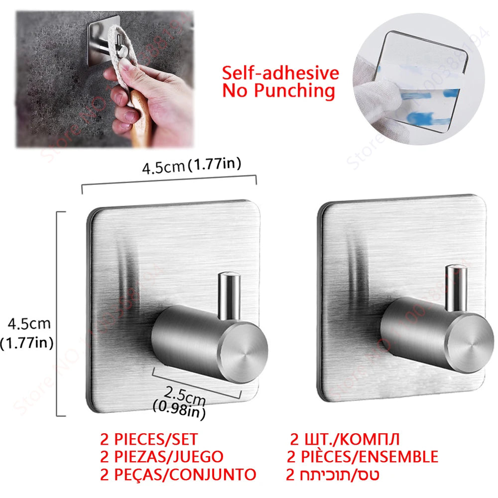 Adhesive Stainless Steel Toilet Paper Holder