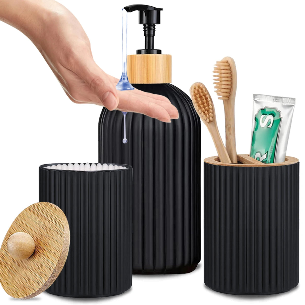 Bathroom Soap Dispenser with  Toothbrush Holder