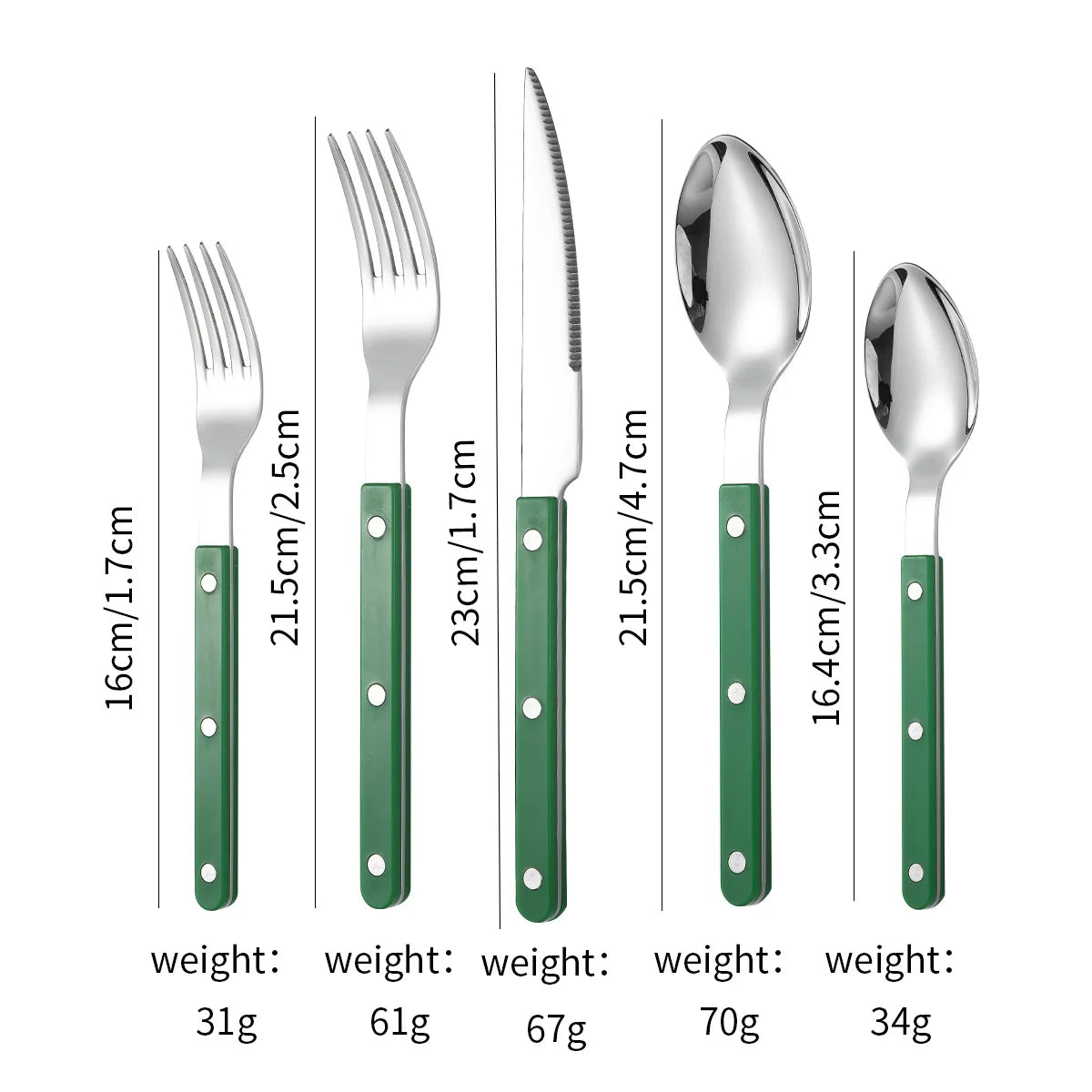 Stainless steel spoons for dining
