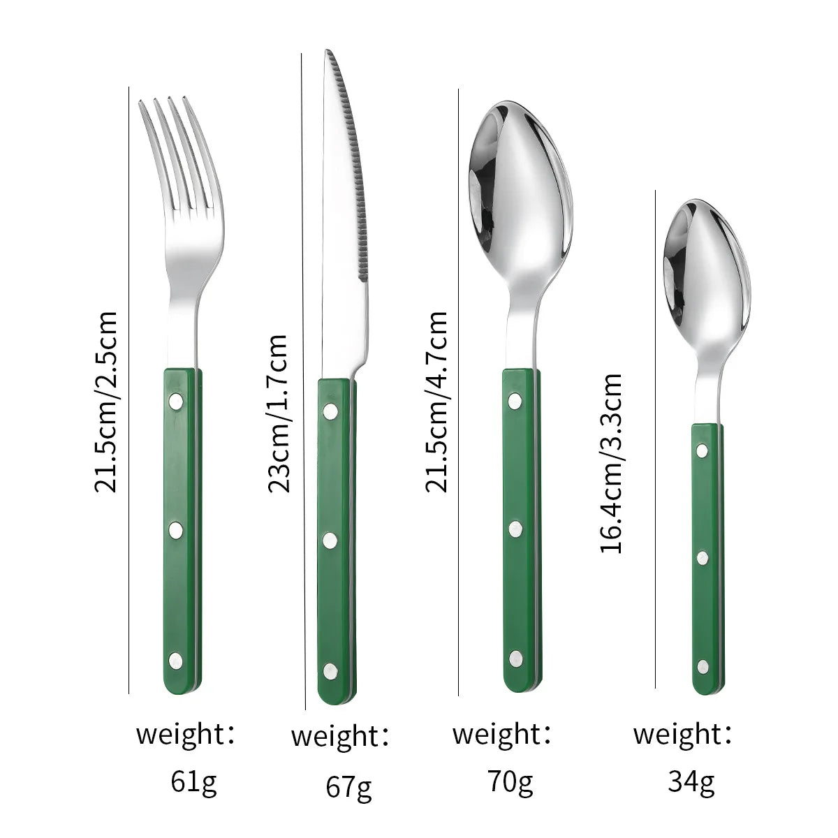 Stainless steel dining utensils set