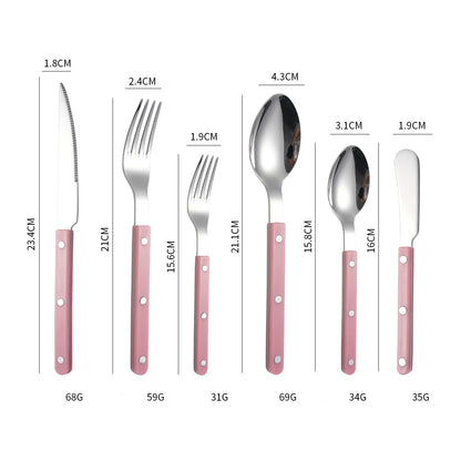 Complete stainless steel cutlery set