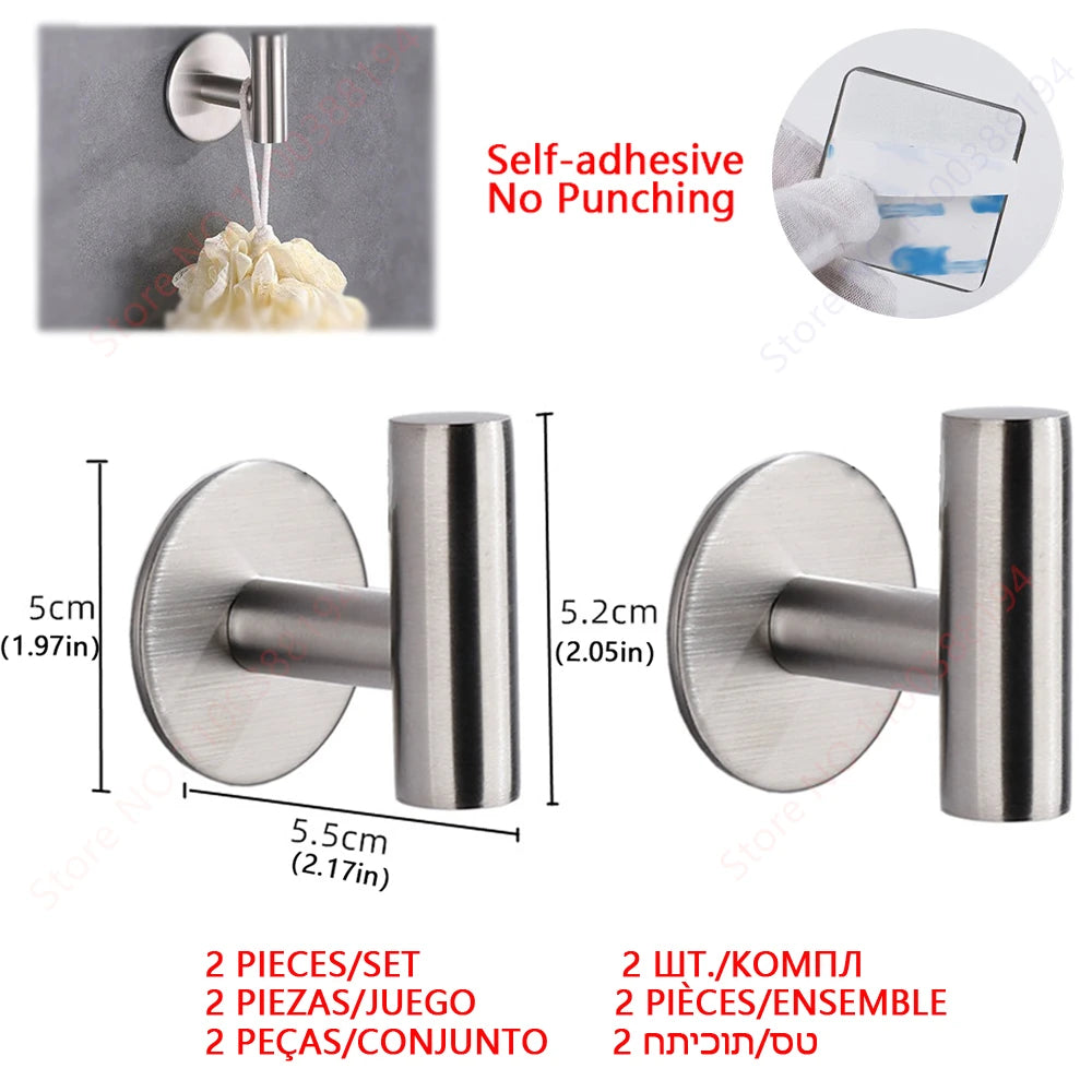 Adhesive Stainless Steel Toilet Paper Holder