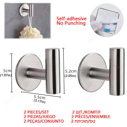 Adhesive Stainless Steel Toilet Paper Holder